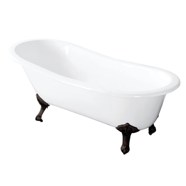 Aqua Eden Clawfoot Bathtubs, 56.69 L, 30.31 W, White/Oil Rubbed Bronze, Cast Iron VCTND5731B5 - main